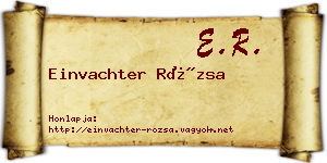 Einvachter Rózsa névjegykártya
