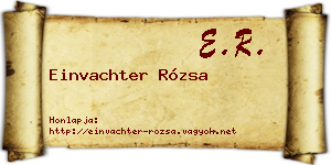 Einvachter Rózsa névjegykártya