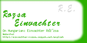 rozsa einvachter business card